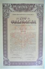 Rzeczpospolita Polska-oblig.de l'empr.de conv.5%-120zl, Enlèvement ou Envoi, 1920 à 1950, Obligation ou Prêt