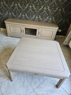 zeer mooie vergrijsde salontafel, Ophalen, 50 tot 100 cm, 50 tot 75 cm, 50 tot 100 cm