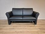 Prominent 2 zits Bank - Zwart - Leder - Nieuwstaat - Design, Huis en Inrichting, Zetels | Zetels en Chaises Longues, Prominent t505, t508, montel, design, montis, leolux