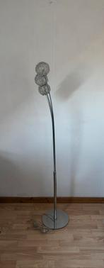 Vintage zilveren vloerlamp 3 punten/lichtbollen 150cm, Huis en Inrichting, Lampen | Vloerlampen, Ophalen, Zo goed als nieuw