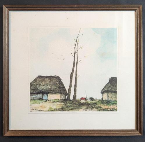 Dirk Baksteen - reproductiegrafiek - ingekaderd goede staat, Antiek en Kunst, Kunst | Litho's en Zeefdrukken, Ophalen of Verzenden