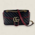 Gucci GG Marmont schoudertas zwart met rood, Overige merken, Gebruikt, Zwart, Ophalen of Verzenden