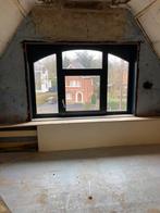 Houten raam met valse center., Doe-het-zelf en Bouw, Raamkozijnen en Schuifdeuren, Ophalen, Gebruikt, 150 tot 225 cm, Inclusief glas