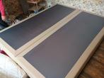 Boxspring 160x200 - (2 x 80x200) -  Beige Kunstleder - Goede, Ophalen, Beige, Tweepersoons, Zo goed als nieuw
