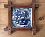Carrelage bleu de Delft dans un cadre en bois, Antiquités & Art, Enlèvement ou Envoi