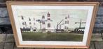 aquarelle chantier a evere signe leon michiels, Ophalen of Verzenden