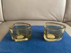 2 gele theelichthouders, Leonardo, H = 6 cm, Overige materialen, Overige kleuren, Ophalen of Verzenden, Zo goed als nieuw