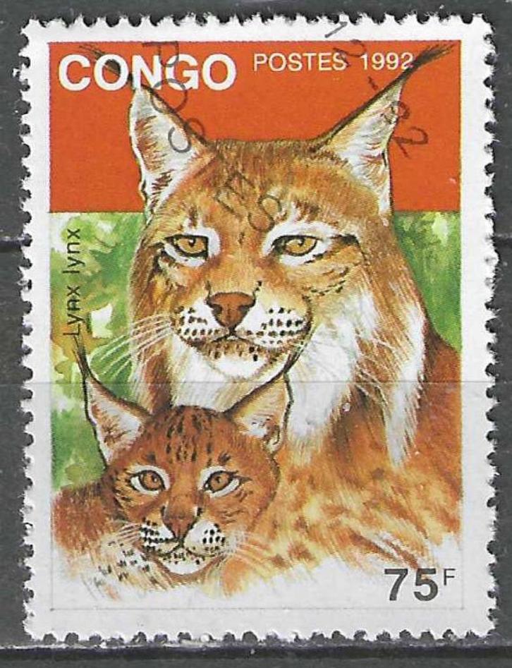 Congo Brazzaville 1992 - Yvert 962N - Wilde katachtigen (ST), Postzegels en Munten, Postzegels | Afrika, Verzenden