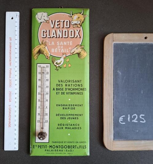 thermometer metalen / emaille bord voeder kuiken gevaar blik, Verzamelen, Merken en Reclamevoorwerpen, Gebruikt, Reclamebord, Ophalen