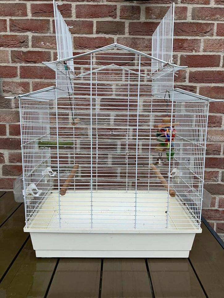 WITTE VOGELKOOI VOOR KANARIE-PARKIET NU 45 EURO, Dieren en Toebehoren, Vogels | Hokken en Kooien, Zo goed als nieuw, Vogelkooi