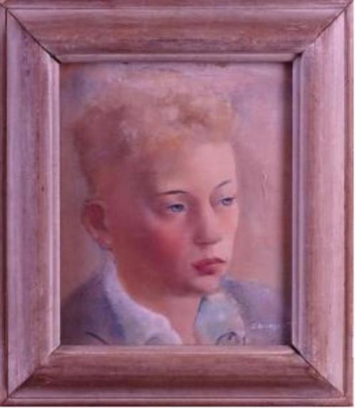 huile sur panneau portrait signe jacques dormont, Antiek en Kunst, Kunst | Schilderijen | Klassiek, Ophalen of Verzenden