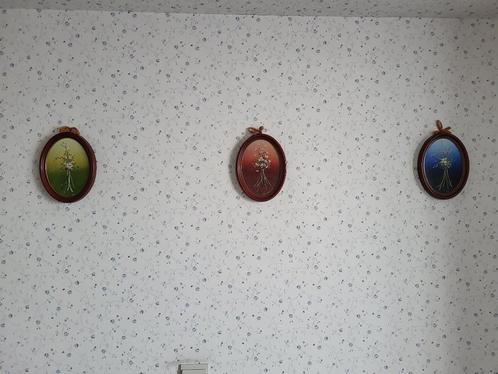 Set van 3 bloemenschilderijtjes Magda Verschaeve, Antiek en Kunst, Kunst | Schilderijen | Klassiek, Ophalen