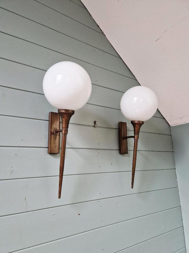 Paire d'appliques murales Art Déco en laiton, 1930, Antiquités & Art, Antiquités | Éclairage, Enlèvement ou Envoi