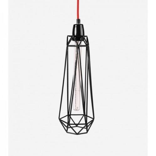 Luminaires neufs style industriel Diamond 2 Noir et Rouge, Maison & Meubles, Lampes | Suspensions, Neuf, Moins de 50 cm, Verre