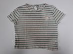 Mt 128 Wit, roze, groen gestreepte T-shirt, Meisje, Ophalen of Verzenden, Zo goed als nieuw, Shirt of Longsleeve