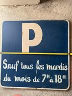 Plaque émaillée ancienne France parking 70 x 70, Antiek en Kunst, Antiek | Email