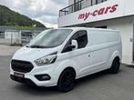 Ford Transit Custom 2000 LiTRE LONG CHÂSSIS BLACK ÉDITION, Auto's, 4 deurs, Stof, 4 cilinders, Parkeersensor