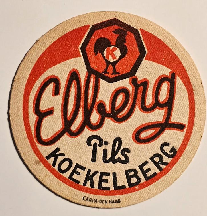 Elberg Pils Koekelberg sous-bock bierviltje bierdeckel, Collections, Marques de bière, Sous-bock, Enlèvement ou Envoi