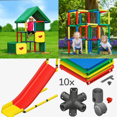 Quadro Universal + Klimpyramide + Glijbaan + Accessoires, Kinderen en Baby's, Speelgoed | Buiten | Speeltoestellen, Zo goed als nieuw