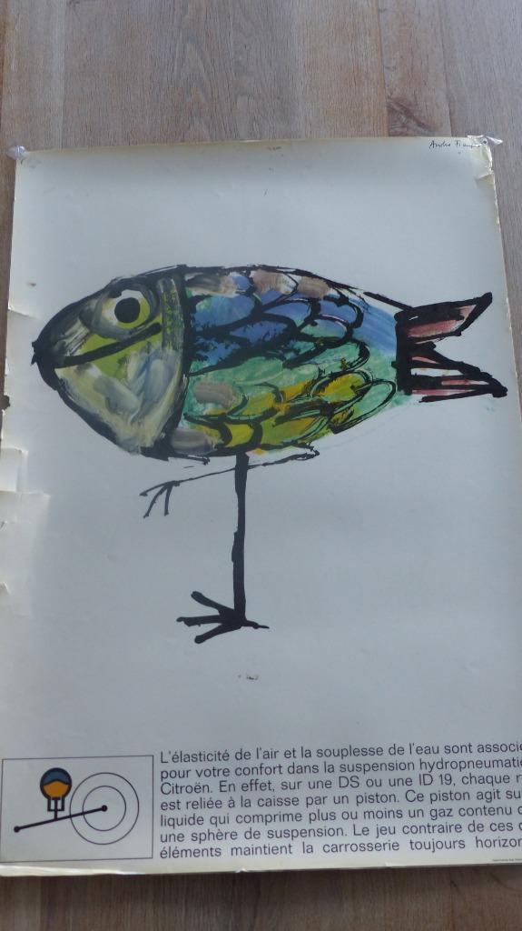 Vintage reclameposters voor Citroën DS 6, Verzamelen, Posters, Gebruikt, Reclame, A1 t/m A3, Rechthoekig Staand, Ophalen