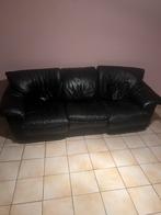 Leder zetel 3zit en 2zit, Huis en Inrichting, Ophalen, 250 tot 300 cm, Gebruikt, Leer