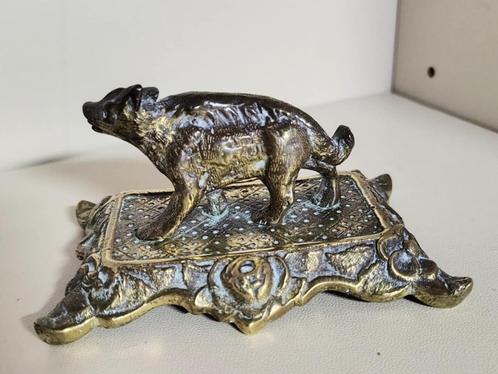 Antiek hondje/ wolf/ koper of messing (?), Antiek en Kunst, Antiek | Brons en Koper, Ophalen of Verzenden