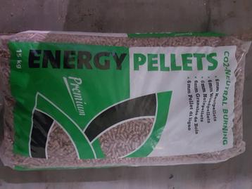 Houtpellets 7,50 €/zak 15kg / LEVERING INCLUSIEF beschikbaar voor biedingen