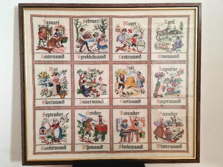 Ingekaderd kruisjessteek handwerk, Hobby en Vrije tijd, Overige Hobby en Vrije tijd, Zo goed als nieuw, Ophalen