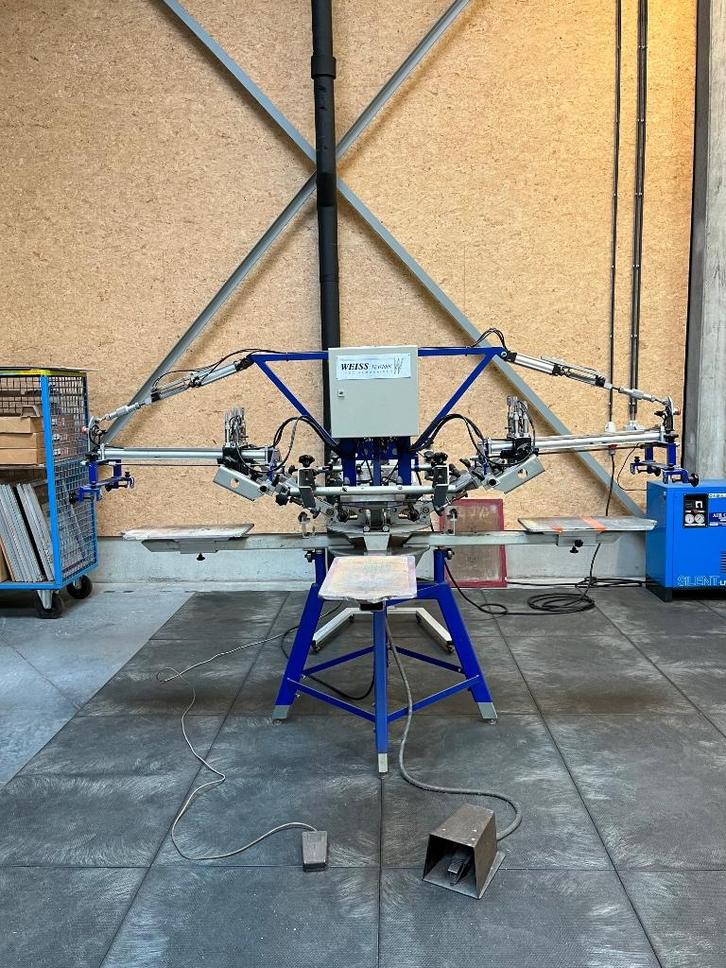 Zeefdrukkerij met Weiss halfautomaat, Antiek en Kunst, Kunst | Litho's en Zeefdrukken, Ophalen