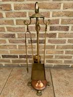 Decoratieve koperen set voor haardvuur., Antiek en Kunst, Antiek | Brons en Koper, Ophalen, Koper