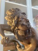 Bronzen studie uit de 19e eeuw van De laatste der Mohikanen, Antiek en Kunst, Antiek | Brons en Koper, Ophalen of Verzenden, Brons