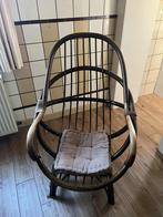 Fauteuil rotin vintage avec coussins, Huis en Inrichting, Ophalen, Gebruikt, Riet of Rotan