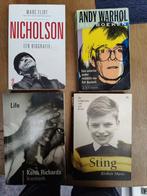 Biografieën Nicholson, Warhol, Richards, Sting, Comme neuf, Enlèvement ou Envoi