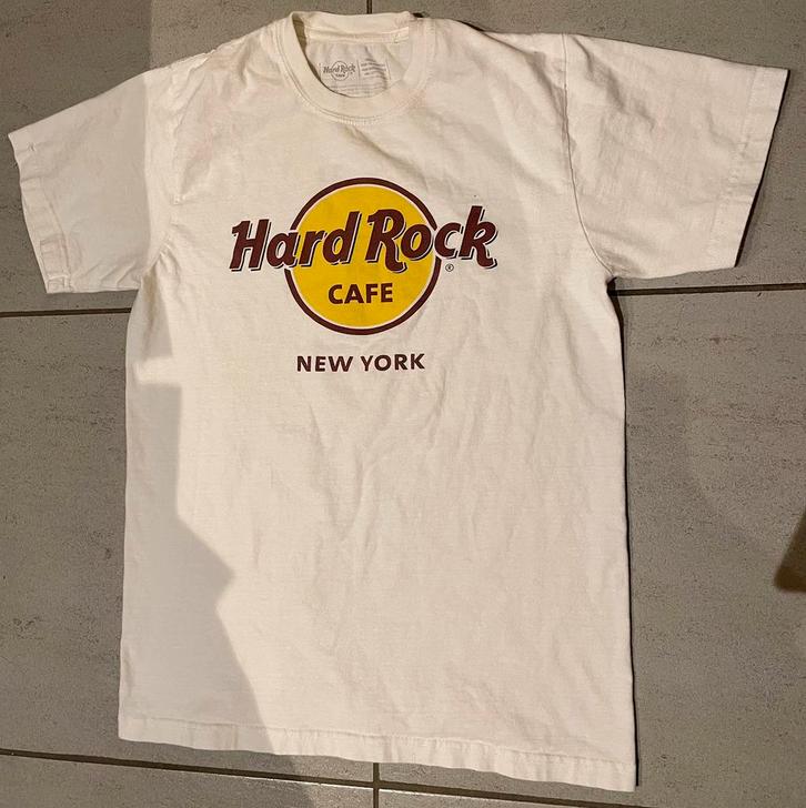 Origineel wit Hard Rock Cafe t-shirt New York - maat small, Verzamelen, Muziek, Artiesten en Beroemdheden, Zo goed als nieuw, Kleding