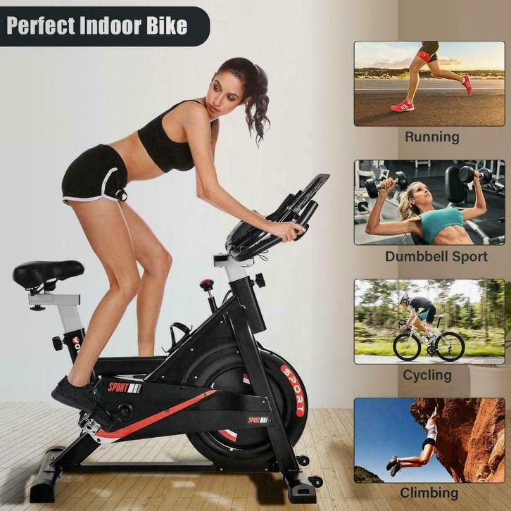 Comfortabele Speedbike Hometrainer Indoor Fietsen Tot 120kg, Sport en Fitness, Fitnessapparatuur, Nieuw, Hometrainer, Aluminium