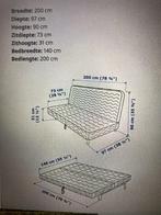 Canapé-lit, Maison & Meubles, Neuf, Gris, Queen size, 140 cm