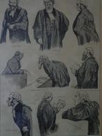 prent Gillot Sketches in the Law Courts rond 1886, Antiek en Kunst, Ophalen