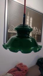 Retro hanglampje emerald groen, Antiek en Kunst, Antiek | Verlichting, Ophalen of Verzenden