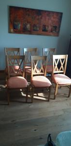 6 charmante stoelen nieuw overtrokken zitting, Huis en Inrichting, Stoelen, Ophalen, Gebruikt