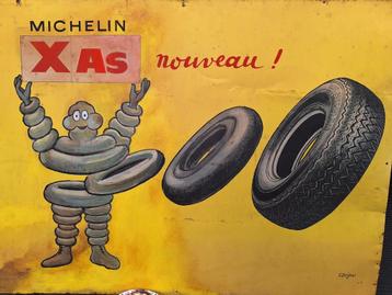 Gerestaureerd oud blikken bord Michelin banden