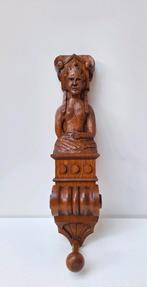 Oude gesneden eikenhouten kapstok, Antiek en Kunst, Kunst | Beelden en Houtsnijwerken, Ophalen of Verzenden