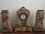 Art deco schouw stel vazen klok decoratie, Antiek en Kunst, Ophalen of Verzenden