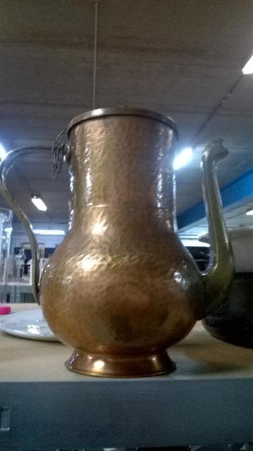 oude gehamerde koperen pot, Antiek en Kunst, Ophalen of Verzenden, Koper