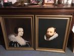 Paar portretten schilderij, Comme neuf, Enlèvement ou Envoi