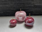 Lot de 3 pommes roses brillantes, Maison & Meubles, Accessoires pour la Maison | Autre, Comme neuf, Enlèvement ou Envoi, Décorations