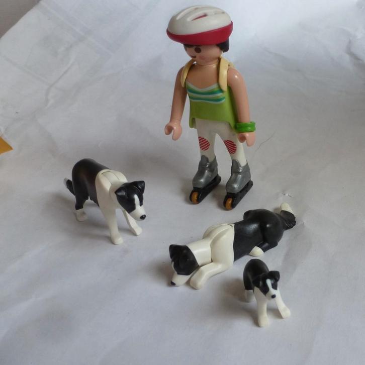 Playmobil vrouw met bordercollies 5213, Kinderen en Baby's, Speelgoed | Playmobil, Zo goed als nieuw, Complete set, Ophalen of Verzenden