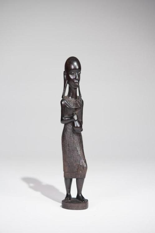 Authentiek Makonde beeld uit Tanzania, Antiquités & Art, Art | Sculptures & Bois, Enlèvement ou Envoi