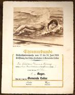 Ere Oorkonde, Reichs Schwimmwoche, gemeente Lollar, 1934.(1), Ophalen of Verzenden, Gebruikt, Overige typen
