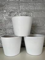 3 bloempotten stenen binnenpot - gratis potten en schaaltje, Rond, Ophalen of Verzenden, Zo goed als nieuw, Minder dan 25 cm