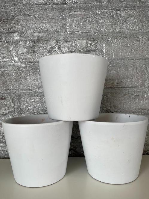 3 bloempotten stenen binnenpot - gratis potten en schaaltje, Jardin & Terrasse, Pots de fleurs, Comme neuf, Poterie, Intérieur